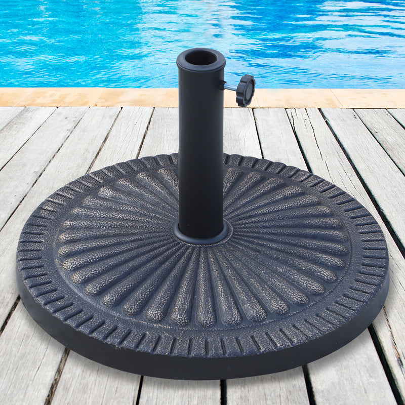 14kg Round Resin Garden Parasol Base Outdoor Umbrella Stand Bronze by Outsunny