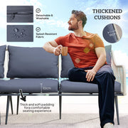 Grey 6 Piece Rattan Garden Sofa Set With Cushions by Outsunny