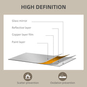 Wall Mounted Mirror 60 x 40 cm with Stylish Frame for Bathroom or Hallway Black