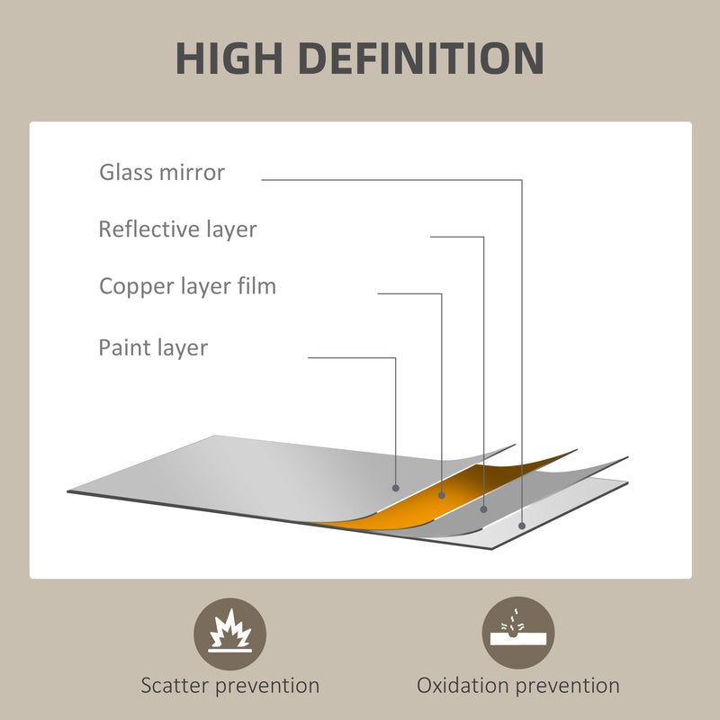 Wall Mounted Mirror 60 x 40 cm with Stylish Frame for Bathroom or Hallway Black