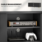 Black TV Stand Cabinet for TVs up to 55 Inch with Storage Shelves and Cable Management by HOMCOM