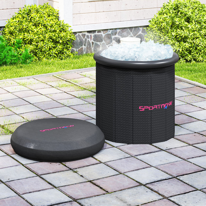 300L Portable Ice Bath Tub for Cold Water Therapy with Lid and Carry Bag by SPORTNOW
