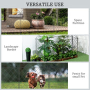 Black Metal Garden Border Fence Set 23ft Rustproof Edging For Flower Beds And Pets