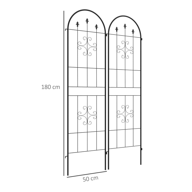 Set of Two Spiral Garden Trellis Panels for Climbing Plants and Outdoor Decoration AOSOM