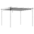 Light Grey Retractable Pergola Shade Cover Replacement Canopy for 3 x 3m by Outsunny