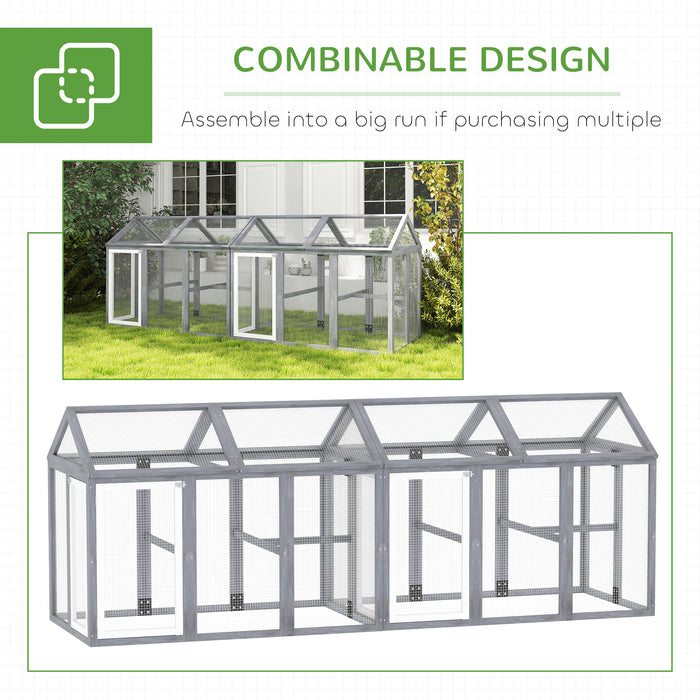 Large Wooden Chicken Run with Combinable Design and Secure Enclosure by PawHut