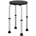 Black Height Adjustable Aluminium Shower Chair With Non Slip Feet for Elderly and Disabled by HOMCOM
