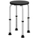 Black Height Adjustable Aluminium Shower Chair With Non Slip Feet for Elderly and Disabled by HOMCOM
