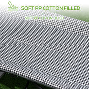 Black Foldable Padded Camp Bed With Cup Holder And Carry Bag For Garden Or Camping