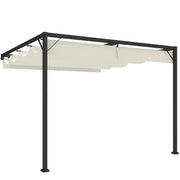 3 x 3m Outdoor Pergola with Retractable Canopy Cream White by Outsunny