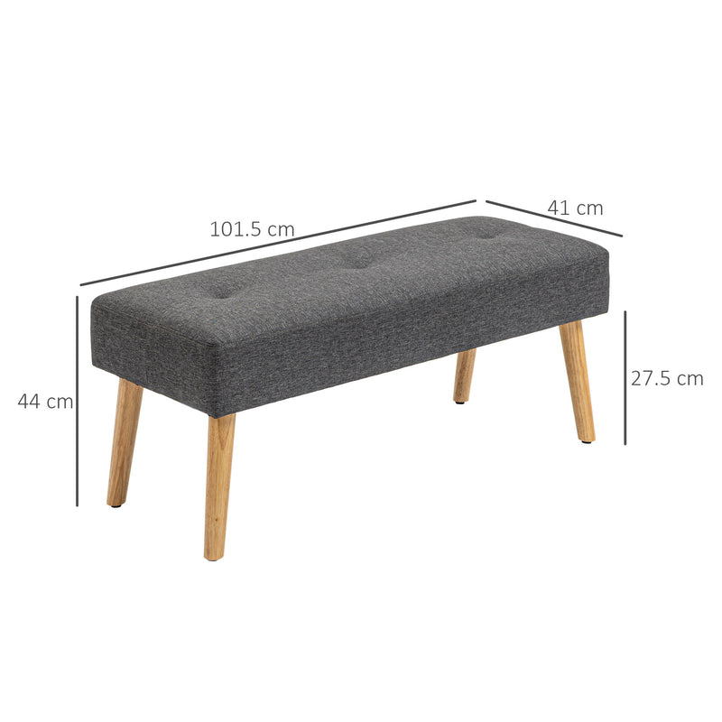 Tufted Upholstered Ottoman Bench With Storage For Bedroom Or Hallway, Grey