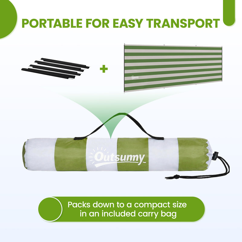 Outdoor Windbreak for Camping and Beach Shelter with Steel Poles and Carry Bag Army Green