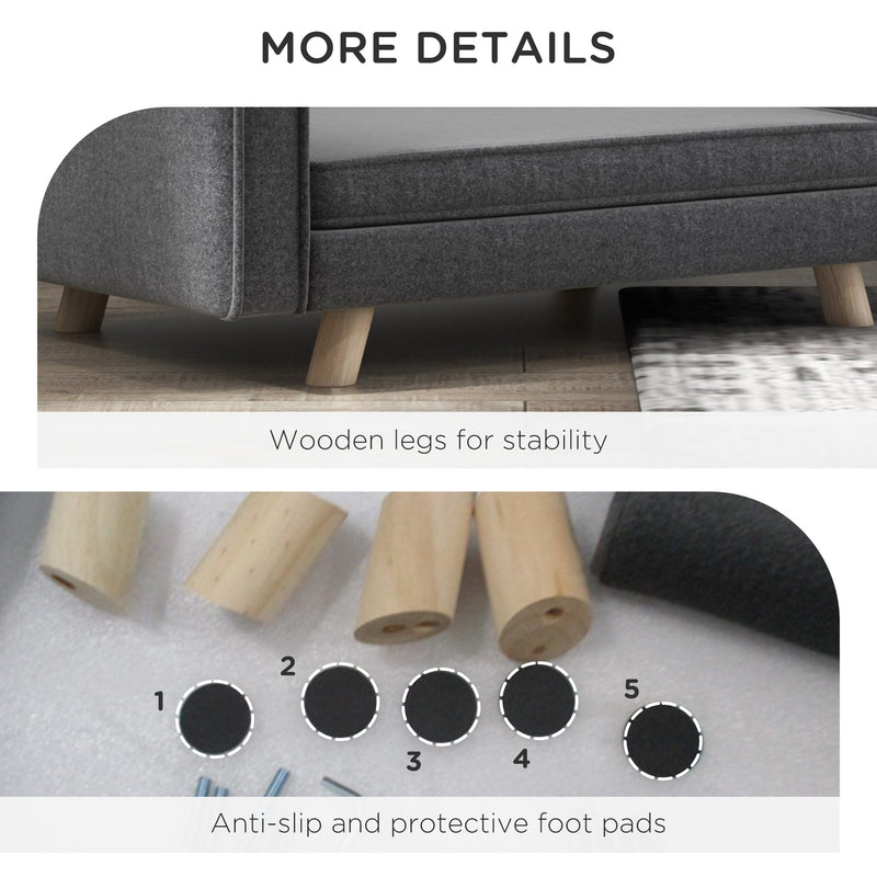 Elevated Dog Sofa Bed with Soft Cushion for Small to Medium Pets Indoor Use Grey