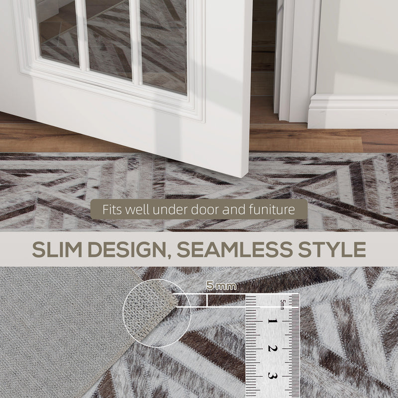 Modern Chenille Area Rug 170 x 120 cm Non Slip and Washable for Living Room Brown