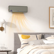 Wall Mounted Electric Heater with Timer and Remote Control for Home or Office Grey