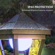 Solar Garden Lamp Post Light with LED Cool White Glow for Pathway or Patio Use Black