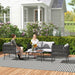Light Grey 4 Seater Rattan Patio Furniture Set with Cushions by Outsunny
