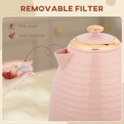 3kW Rapid Boil Electric Kettle With Honeycomb Design Ideal For Quick Brews, Pink