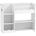 Kids Toy Storage Shelf With Bear Design for Easy Organisation and Independent Use White AOSOM