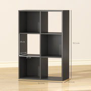 6 Cube Storage Bookshelf With Open Shelves Ideal For Home Or Office Use Black