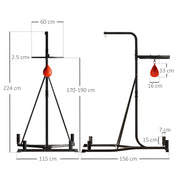 Adjustable Freestanding Speedbag Punch Bag Stand for Boxing Training Black by Outsunny AOSOM
