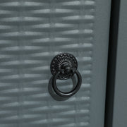 Grey Rattan Style Propane Gas Fire Pit Table 40000 BTU with Cover and Lava Rocks by Outsunny