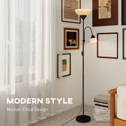 LED Floor Lamp with Adjustable Reading Light for Living Room 180cm Tall Black