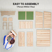 Wooden Garden Storage Shed with Weatherproof Asphalt Roof for Tools and Equipment Natural Outsunny