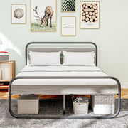 King Size Black Steel Industrial Bed Frame Sturdy and Modern by HOMCOM