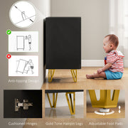 Modern High Gloss Sideboard With Hairpin Legs For Stylish Living Rooms, Black