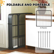 6 Panel Heavy Duty Dog Playpen with Secure Door for Indoor and Outdoor Use 60cm High by PawHut