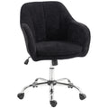 Office Chair with Adjustable Height and Soft Flannel Upholstery for Home Working Black