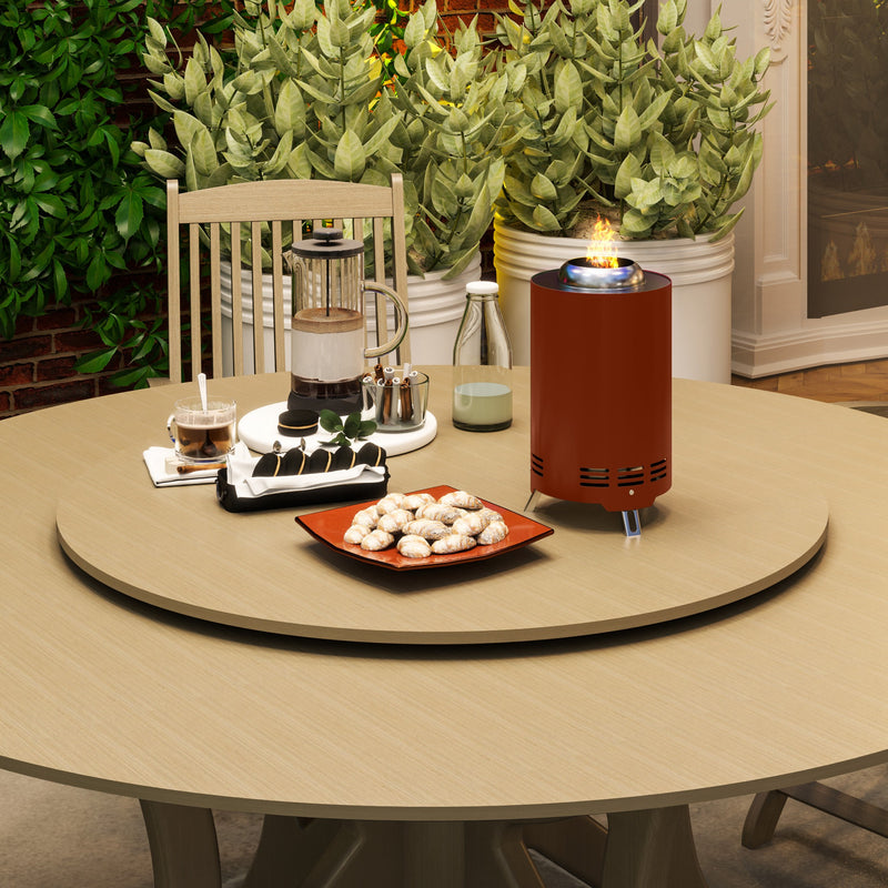 Red Smokeless Fire Pit 16 x 16 cm Stainless Steel Portable Wood Burning with Poker by Outsunny