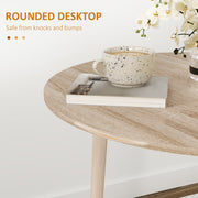Folding Round Dining Table for 4 with Drop Leaf Space Saving Design for Small Rooms Natural