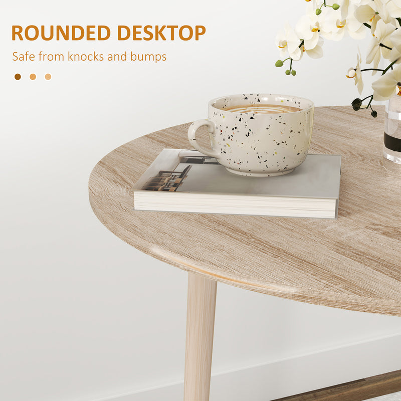 Folding Round Dining Table for 4 with Drop Leaf Space Saving Design for Small Rooms Natural