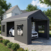 Carport with Full Weather Protection for Cars and Outdoor Storage 3 x 6 m Dark Grey Outsunny