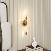 Gold LED Spiral Wall Lights 2 Pack Adjustable Colour Temperature for Modern Interiors