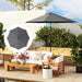 Grey 3m Replacement Parasol Canopy UPF 50 Plus with Top Vent Fits 8 Rib Frames by Outsunny