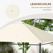 3 x 4m Gazebo Canopy Roof Replacement Top Cover Ideal for Outdoor Use Cream White AOSOM