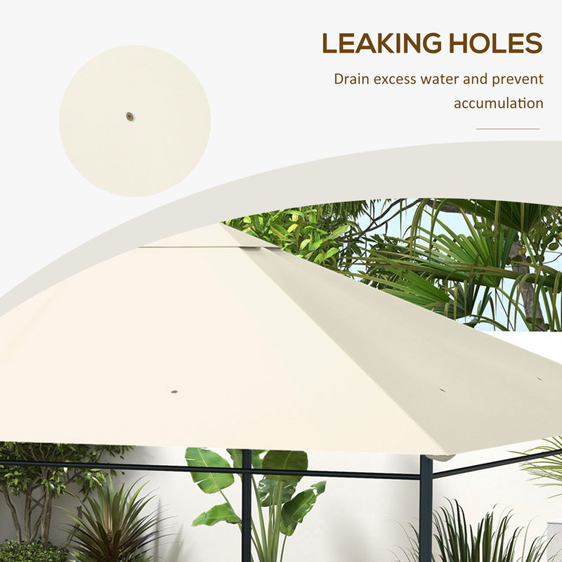 3 x 4m Gazebo Canopy Roof Replacement Top Cover Ideal for Outdoor Use Cream White AOSOM