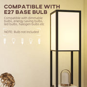 Modern Floor Lamp with 3 Storage Shelves for Living Room or Bedroom Lighting Black AOSOM
