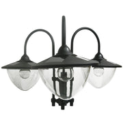 189cm Black Solar Lamp Post with Planter 3 Head Automatic LED Street Light by Outsunny