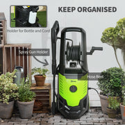 2200W High Pressure Washer 170 Bar 420L/h Flow With Adjustable Nozzle and Hose Reel by Outsunny AOSOM