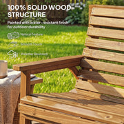 Wooden Garden Furniture Set with Bench Chair and Table for Flexible Outdoor Seating Outsunny