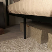 Industrial Double Bed Frame with Slatted Base and Storage Space Underneath Rustic Brown