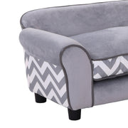 Small Dog Sofa Bed with Soft Cushion and Washable Cover for Indoor Lounging Grey
