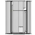Extra Tall Dog Gate With Cat Door For Wide Doorways And Stairs Pressure Mounted Black