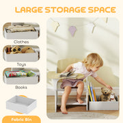 Kids Table and Chair Set With Storage Bins for Play and Learning Ages 3 to 5 White AOSOM