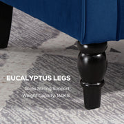 Retro Wingback Accent Chair With Button Tufting For Living Room Or Bedroom, Blue