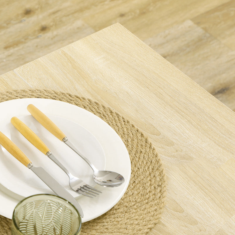 Dining Table for Small Spaces Seats 6 Easy Clean Wood Effect Oak AOSOM